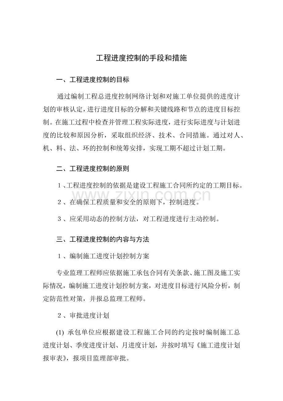 工程进度控制的手段和措施.docx_第1页