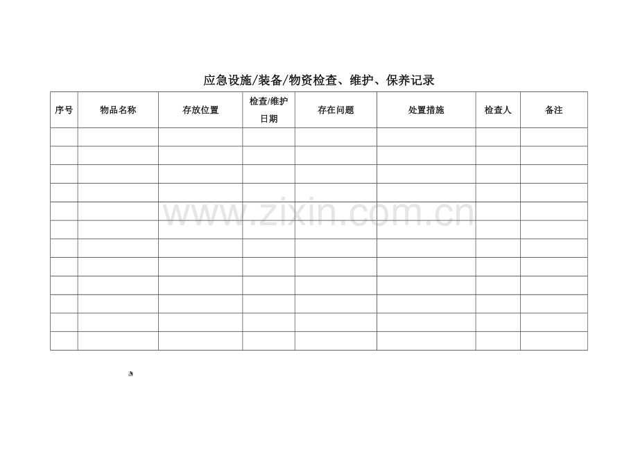 应急救援物资维护、保养台账.doc_第2页