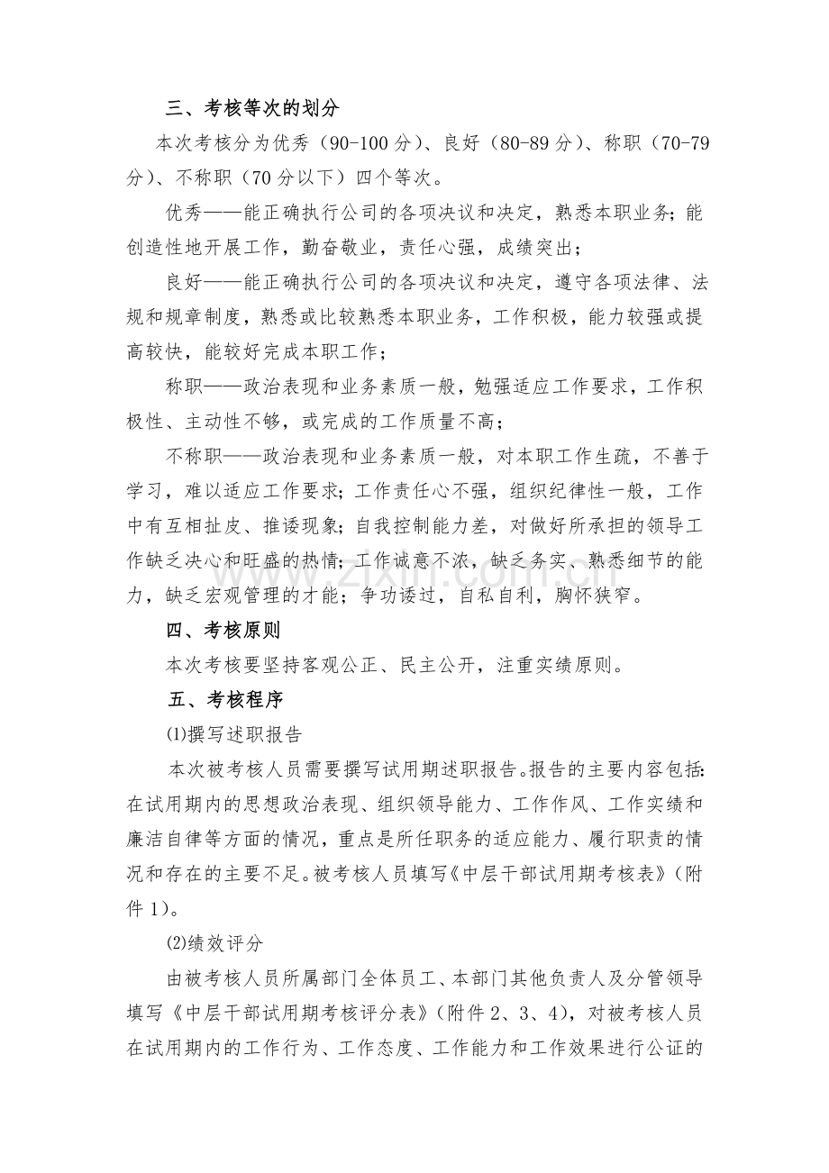 公司中层干部副职试用期考核实施方案..doc_第2页