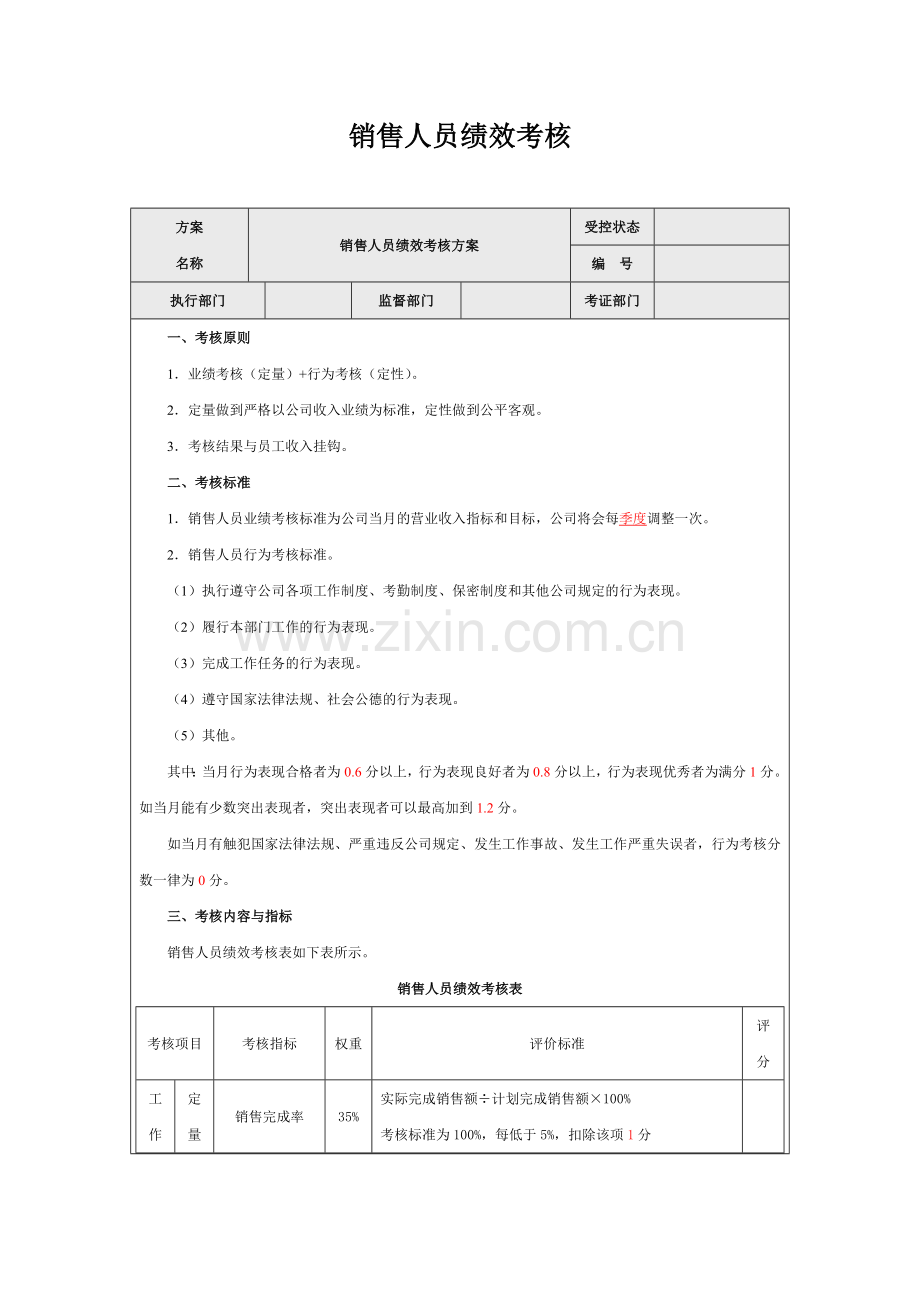 市场销售人员绩效考核指标.doc_第1页