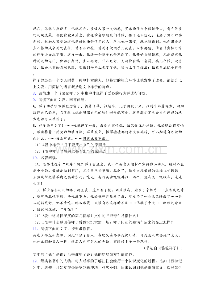 《骆驼祥子名著阅读题》测试及答案解析[002].doc_第2页