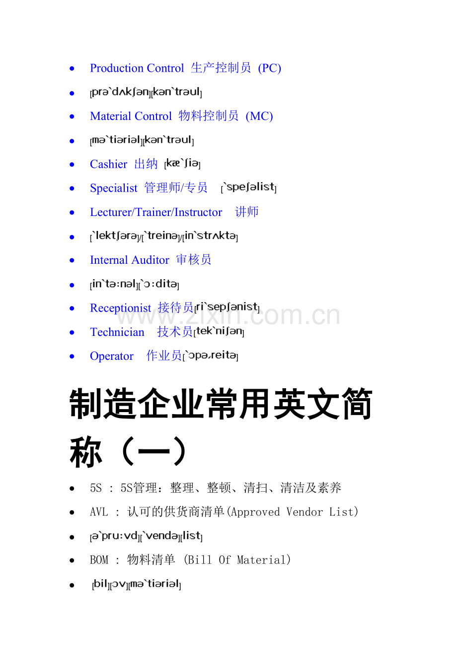 制造业常用职位中英文对照.doc_第3页