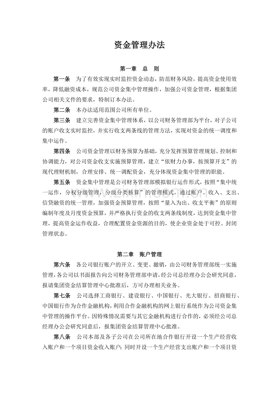 公司资金管理办法.docx_第1页