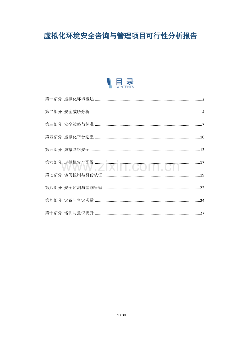 虚拟化环境安全咨询与管理项目可行性分析报告.docx_第1页