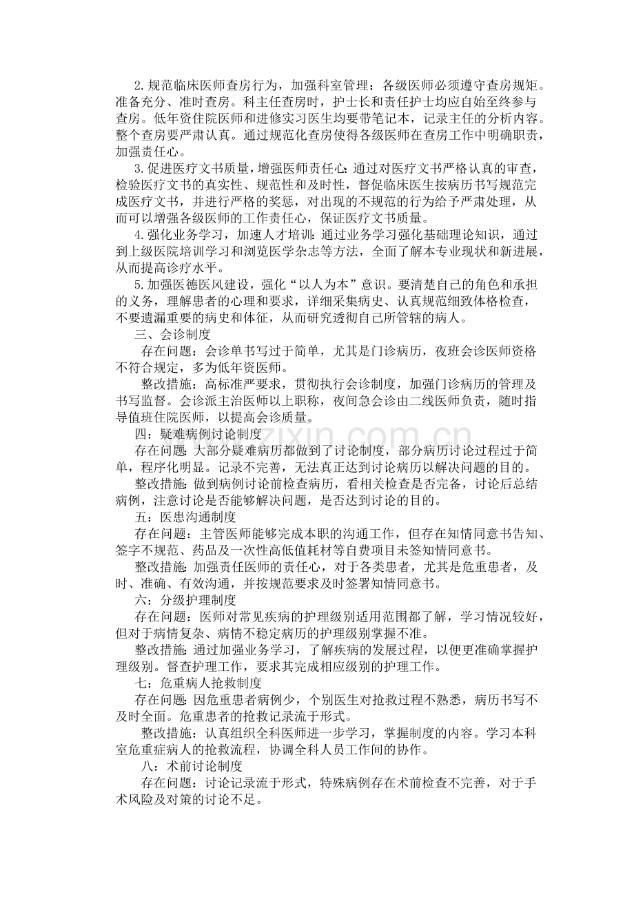 医疗核心制度督导检查与整改措施.docx_第2页