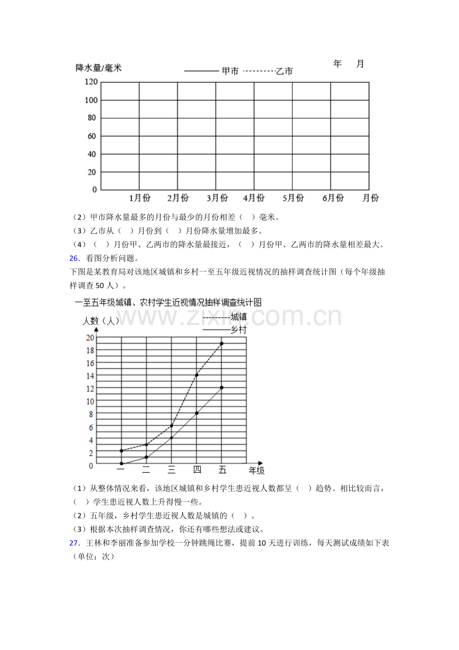 人教版五年级数学下册期末解答综合复习题(含答案).doc_第3页