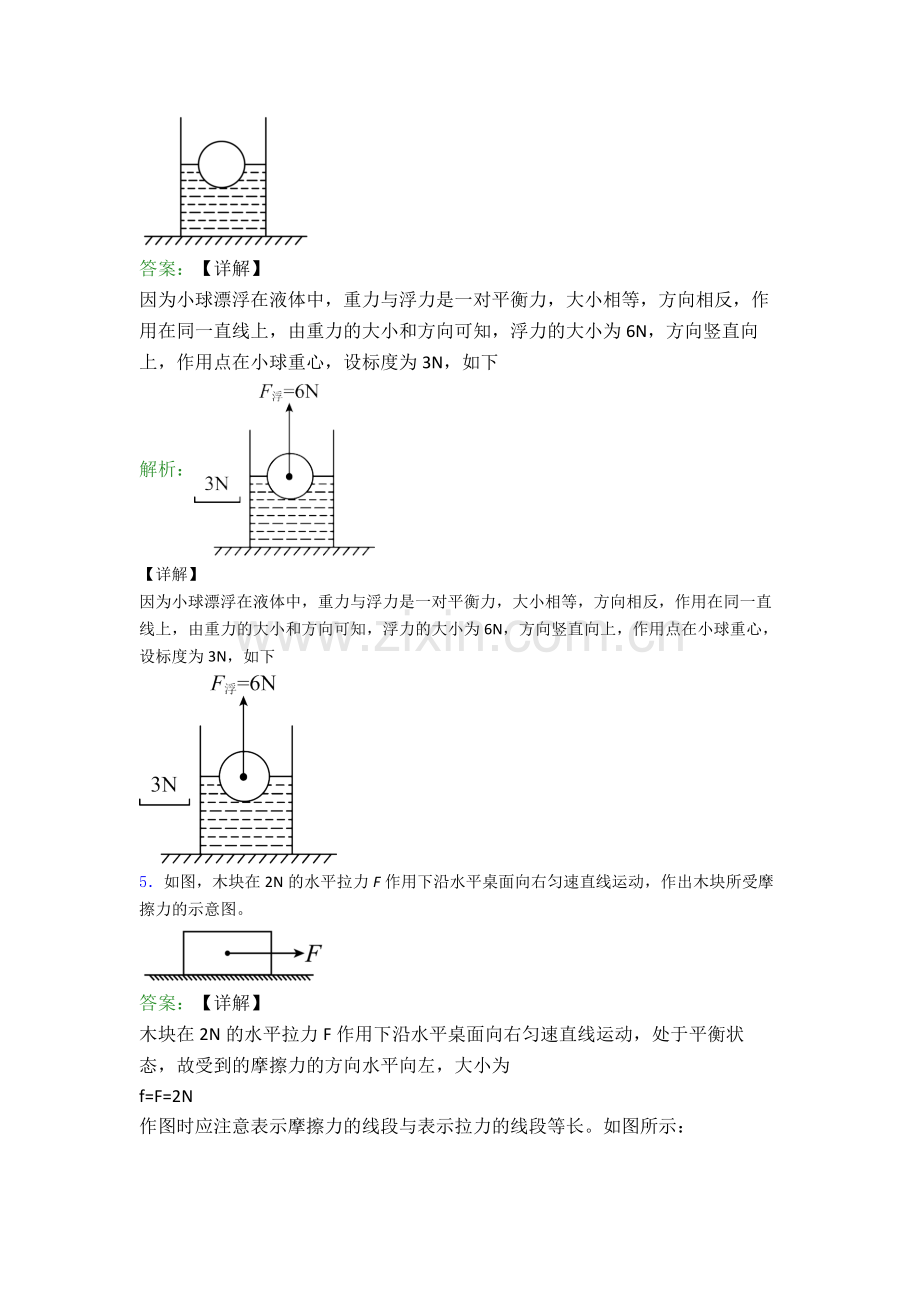 人教版物理八年级下册物理作图题试卷测试卷(word版-含解析).doc_第3页