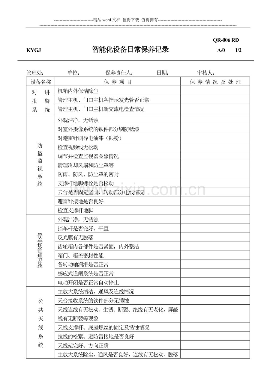 RD1、6消防设备日常保养记录表.doc_第2页