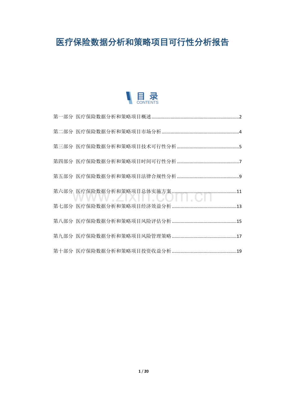 医疗保险数据分析和策略项目可行性分析报告.docx_第1页