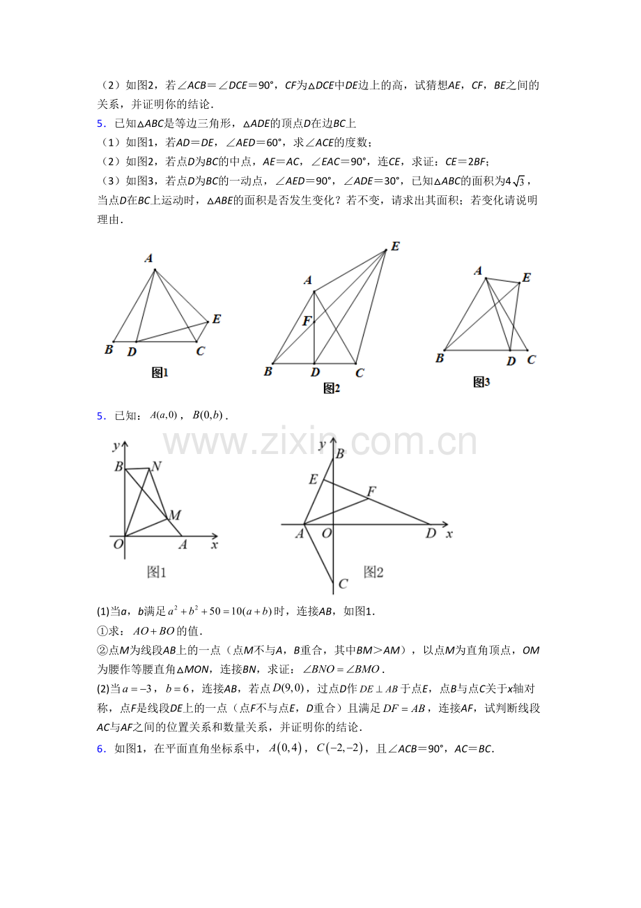 初二数学上册压轴题强化检测试卷(一).doc_第2页