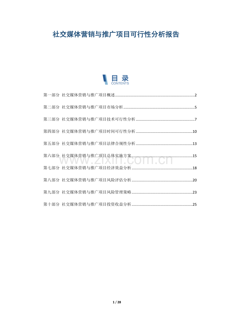 社交媒体营销与推广项目可行性分析报告.docx_第1页