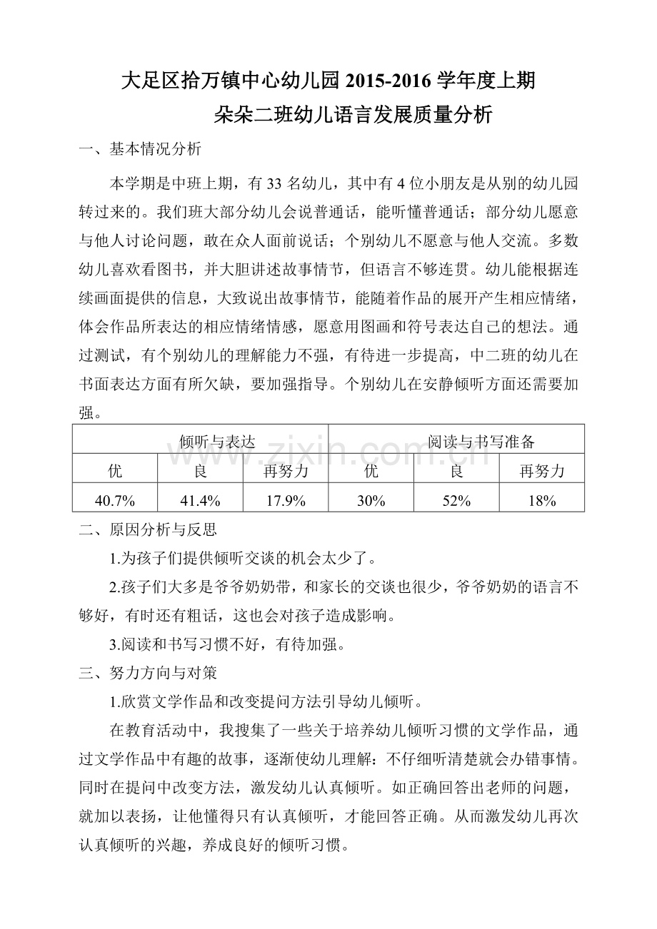 幼儿语言质量分析报告.doc_第1页