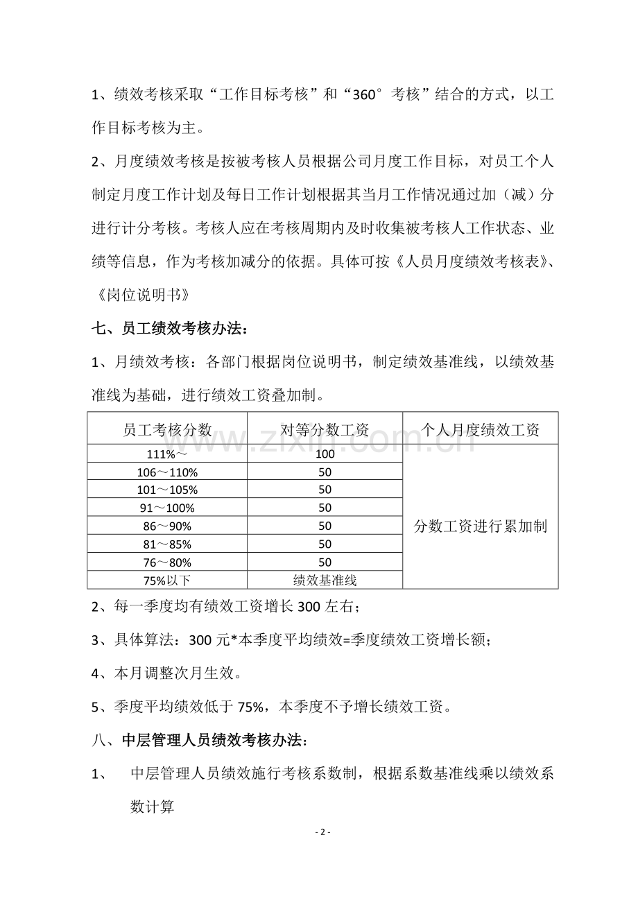 绩效考核管理制度完成版.doc_第2页