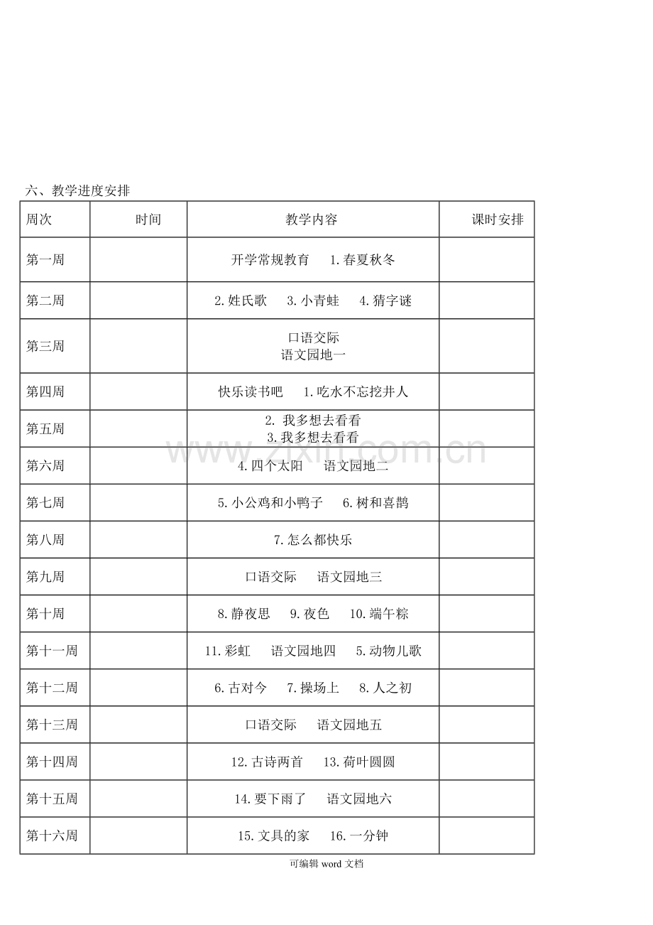 部编版一年级下册语文单元计划.doc_第3页