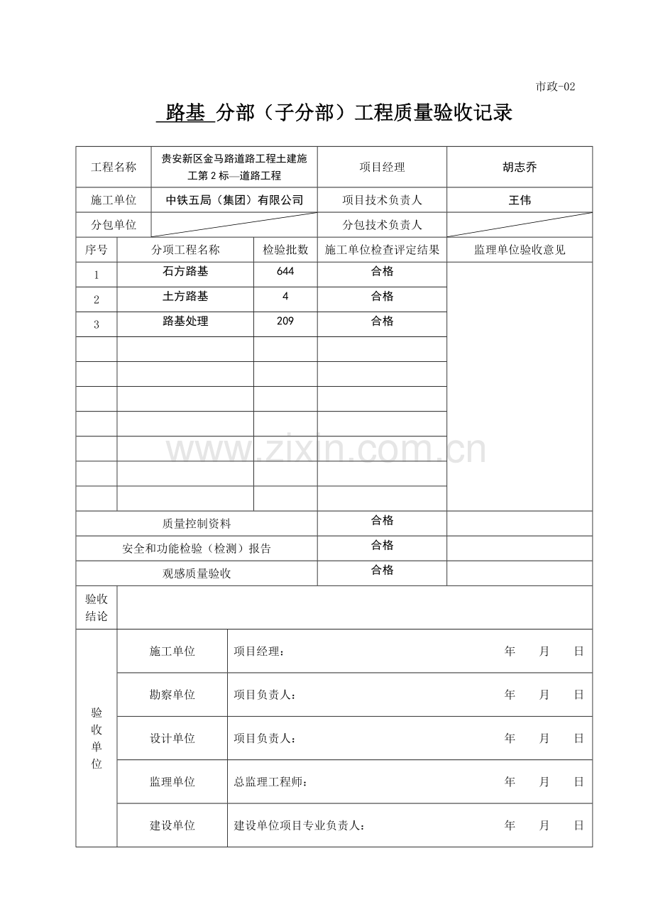 分部工程质量验收记录(路基).doc_第1页