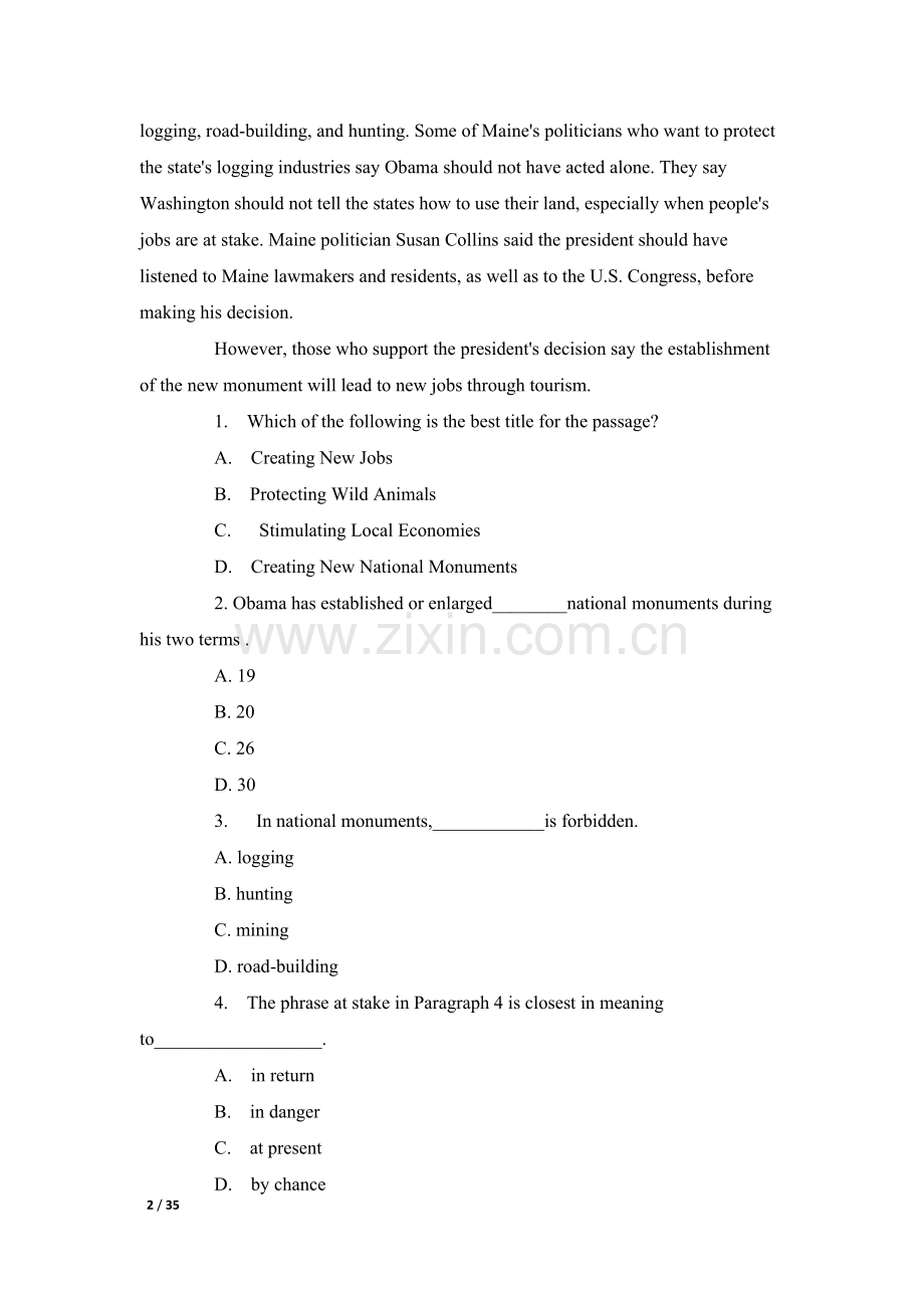 北京成人本科学位英语统考2016-年11月真题及答案解析.docx_第2页