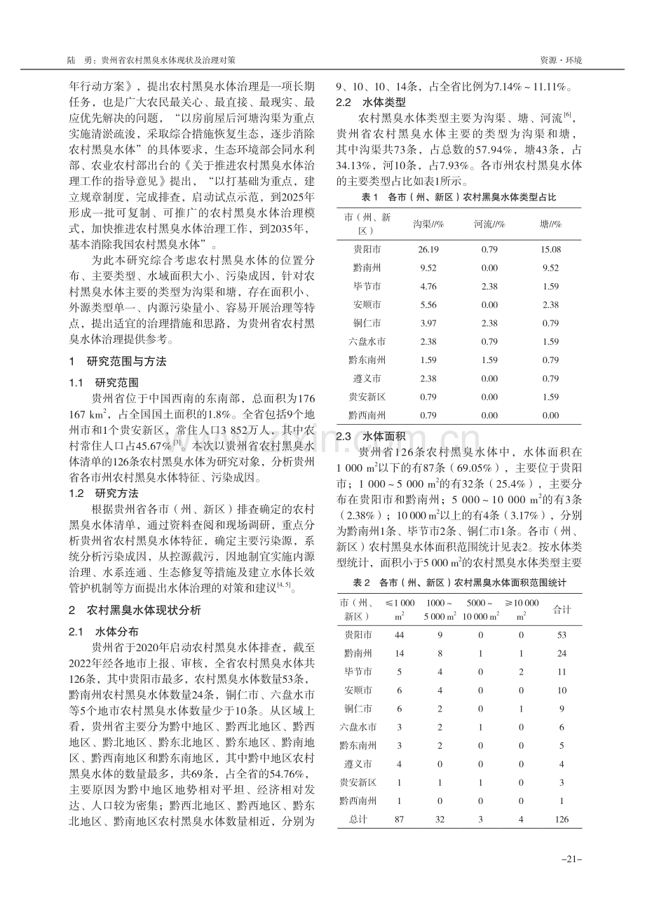 贵州省农村黑臭水体现状及治理对策.pdf_第2页