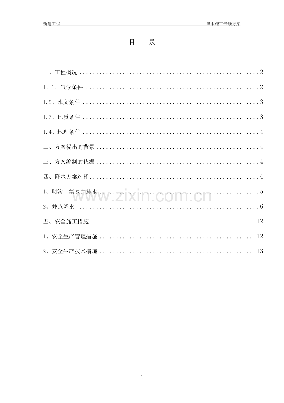 市政道路降水专项方案.doc_第1页