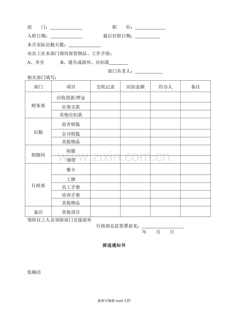 员工辞退通知书标准版.doc_第2页