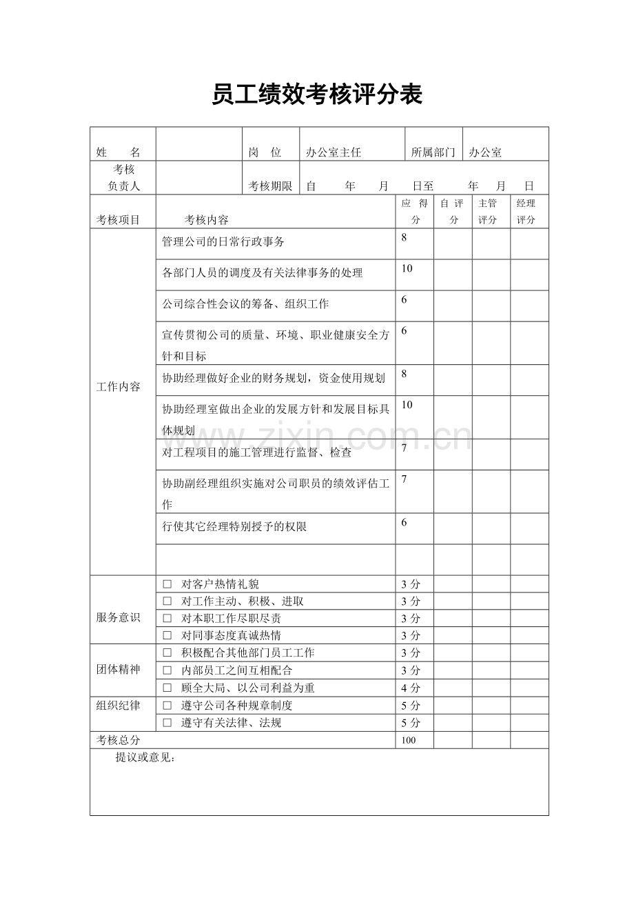 建筑公司绩效考核评分表1.doc_第2页