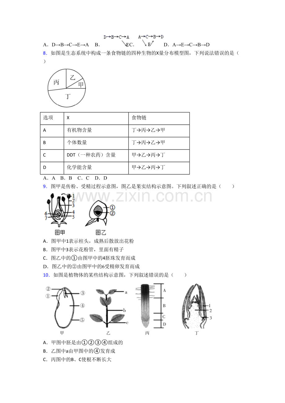 青岛青岛超银中学生物七年级上册期末试卷含答案.doc_第2页