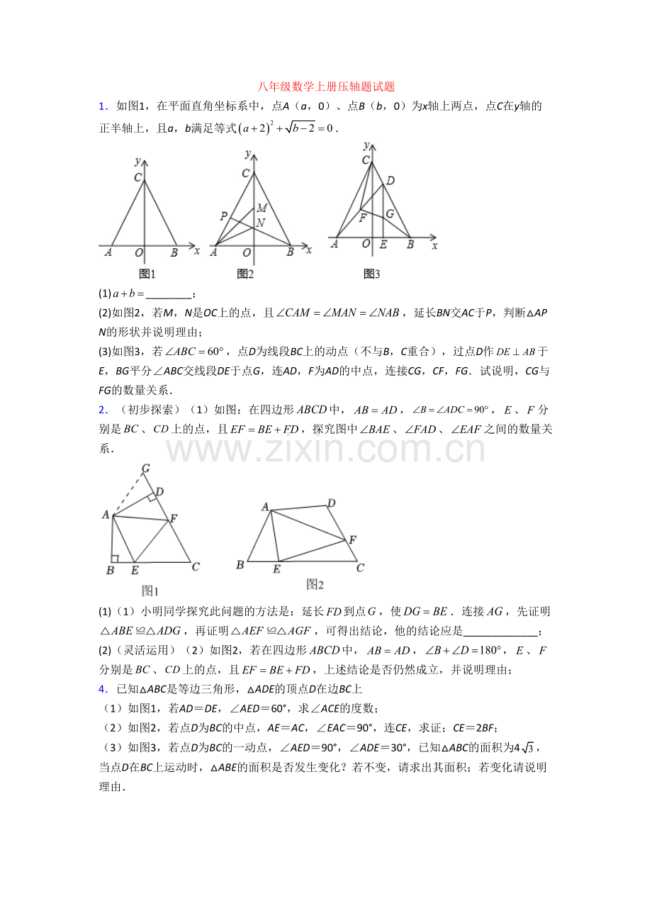 八年级数学上册压轴题试题[001].doc_第1页