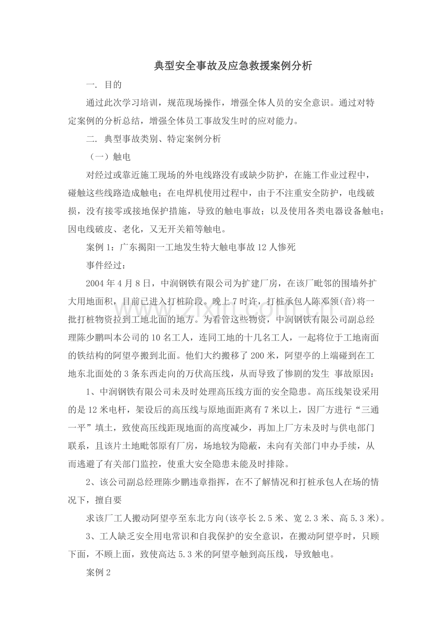 典型安全事故及应急救援案例分析.docx_第1页