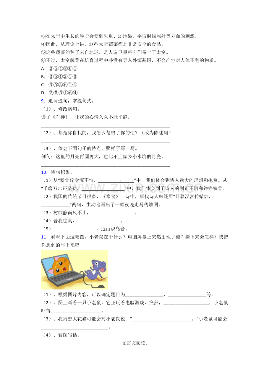 上海市新世纪小学小学六年级小升初期末语文试卷.docx_第2页