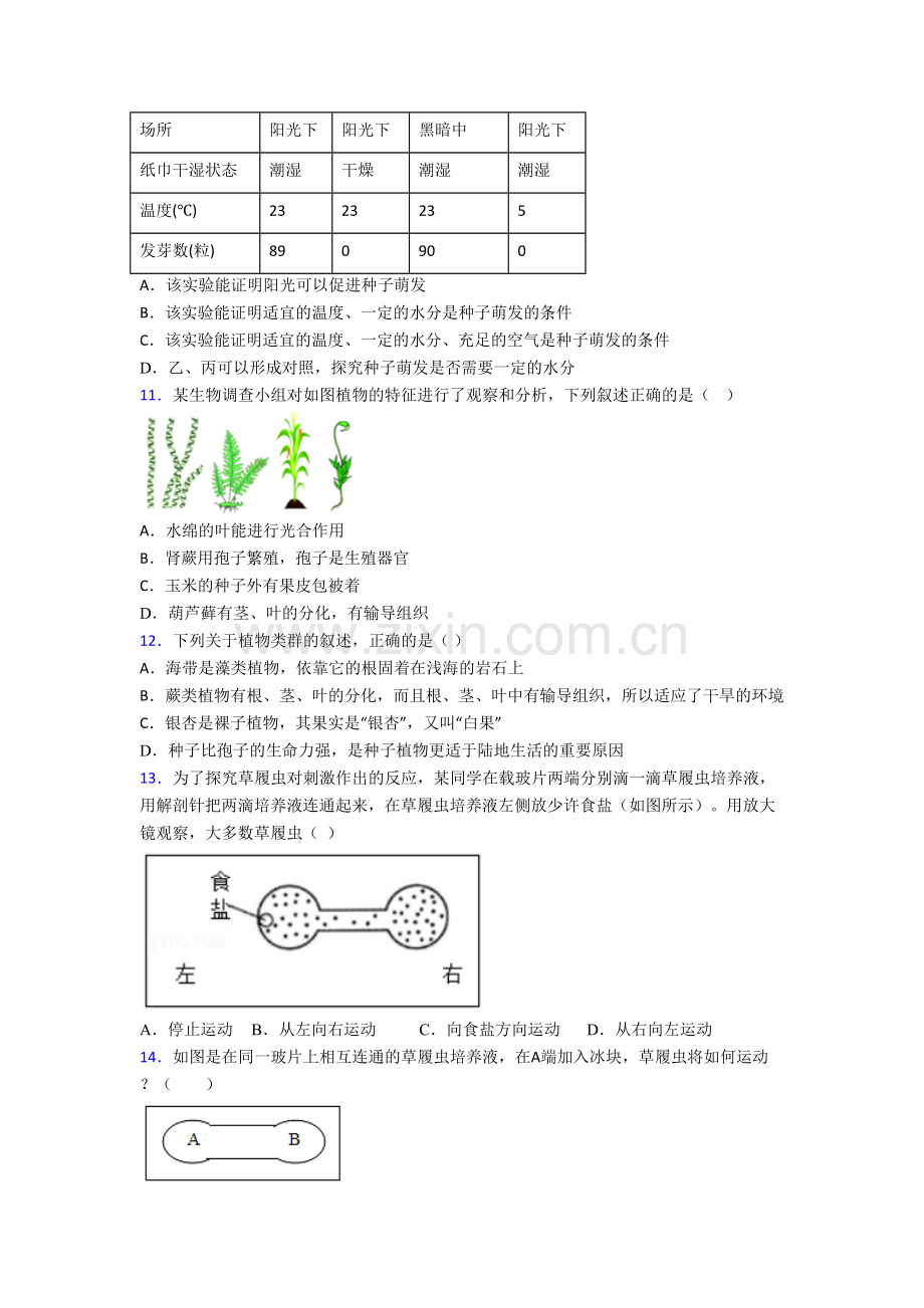 七年级上册期末模拟生物综合试卷解析(-)[001].doc_第3页