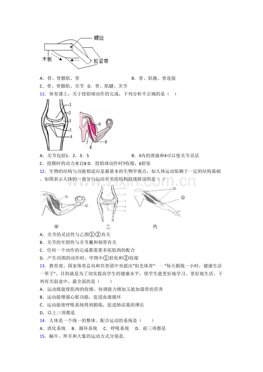 生物八年级上学期期末强化综合检测试题.doc_第2页