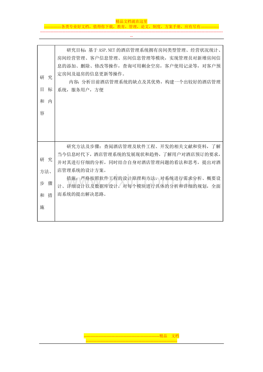 基于ASPNET的酒店管理系统开题报告.doc_第2页