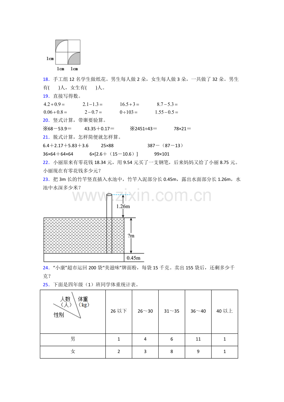 2024年人教版小学四4年级下册数学期末复习题.doc_第2页