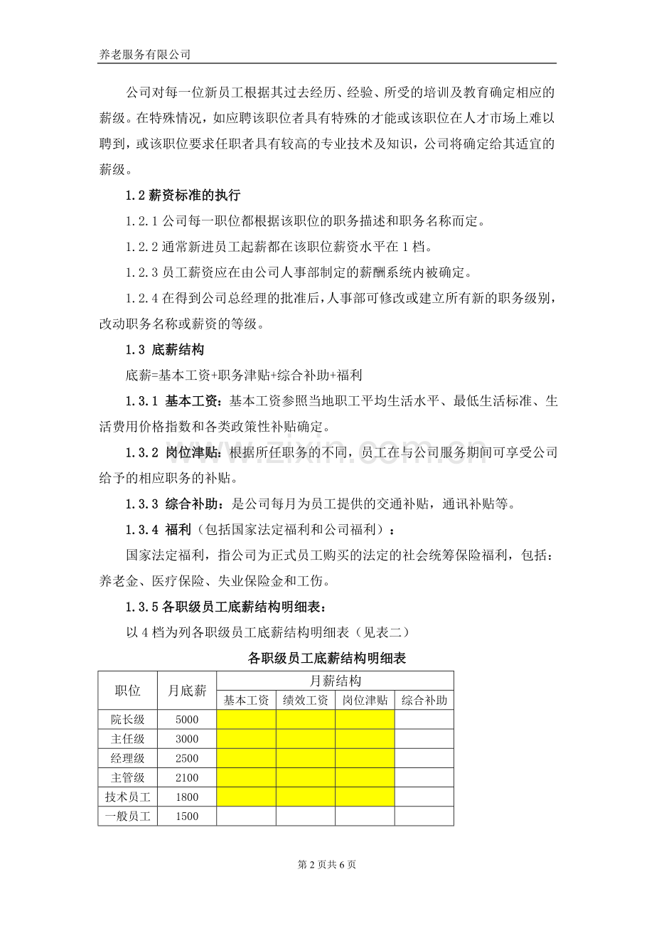 养老院薪酬管理体系.doc_第2页