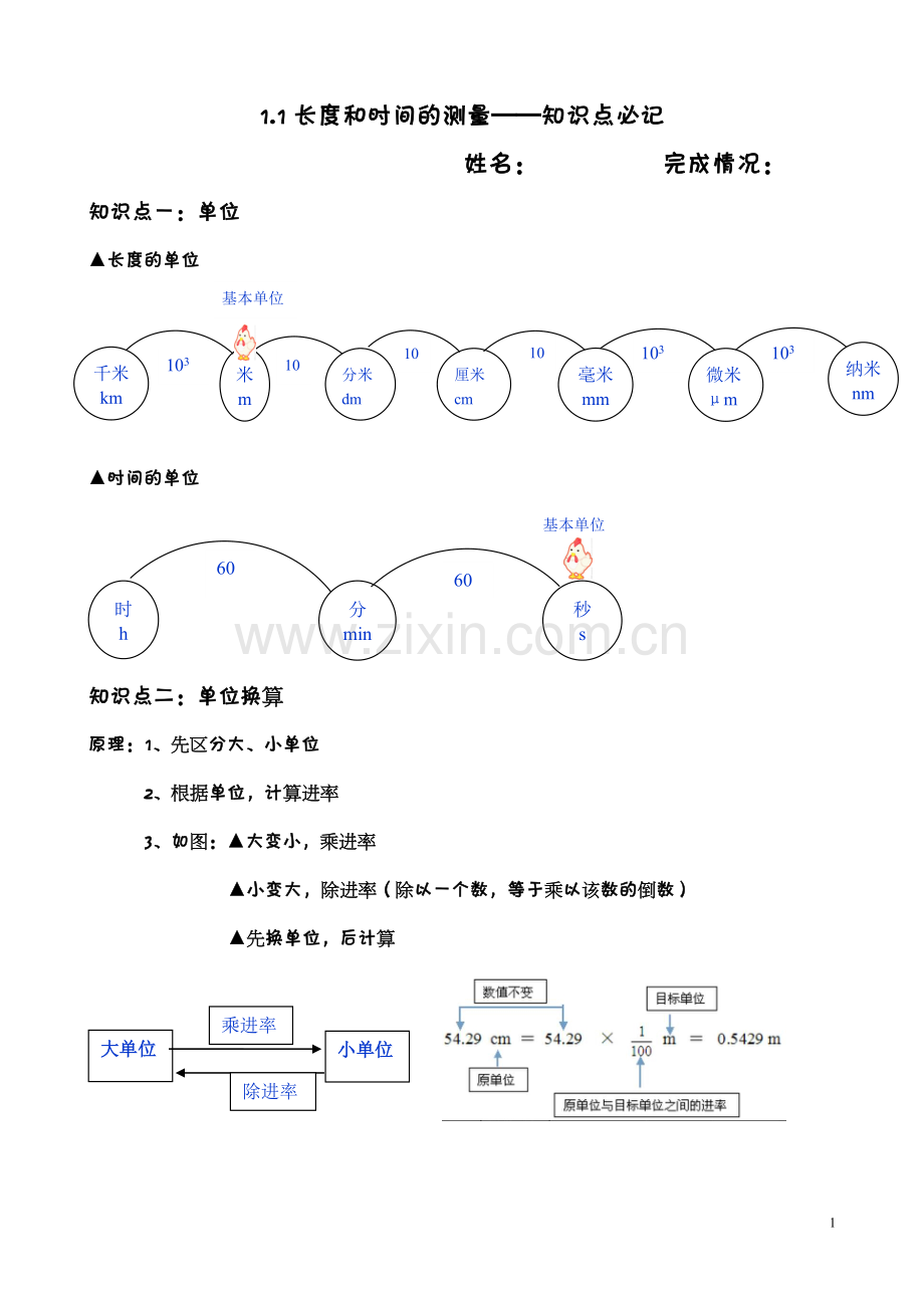 初二物理第一章考试必背知识点(人教版).doc_第1页