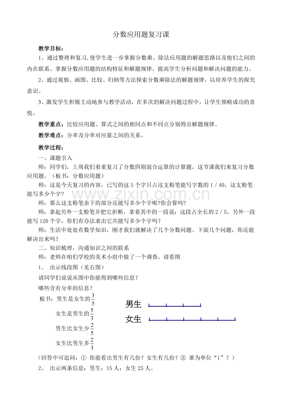 分数应用题复习课---(优秀教学设计).doc_第1页