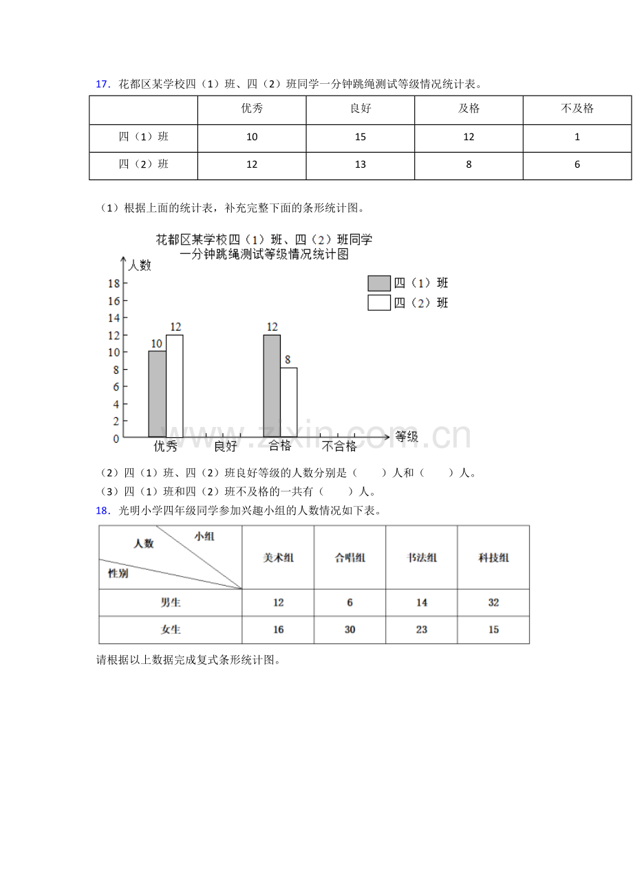 人教版四4年级下册数学期末解答复习题(含答案)经典.doc_第3页