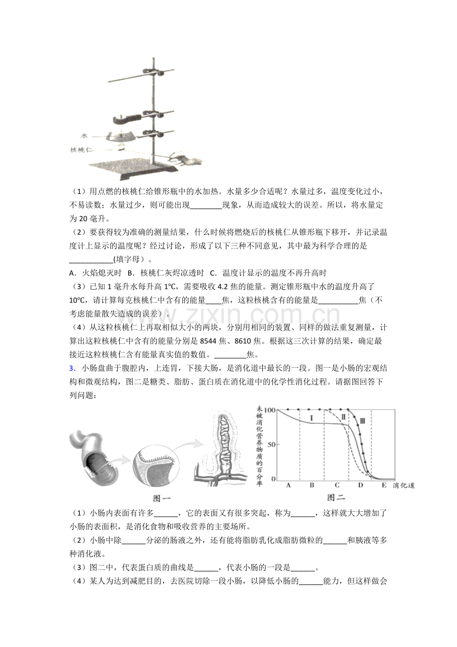 人教中学七年级下册生物期末解答实验探究大题质量检测题附答案完整.doc_第2页