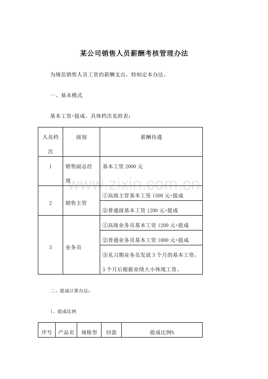 《某it公司销售人员薪酬考核管理办法》.doc_第1页