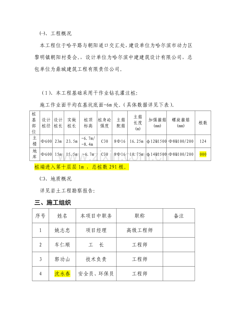 干作业成孔灌注桩施工方案.doc_第2页