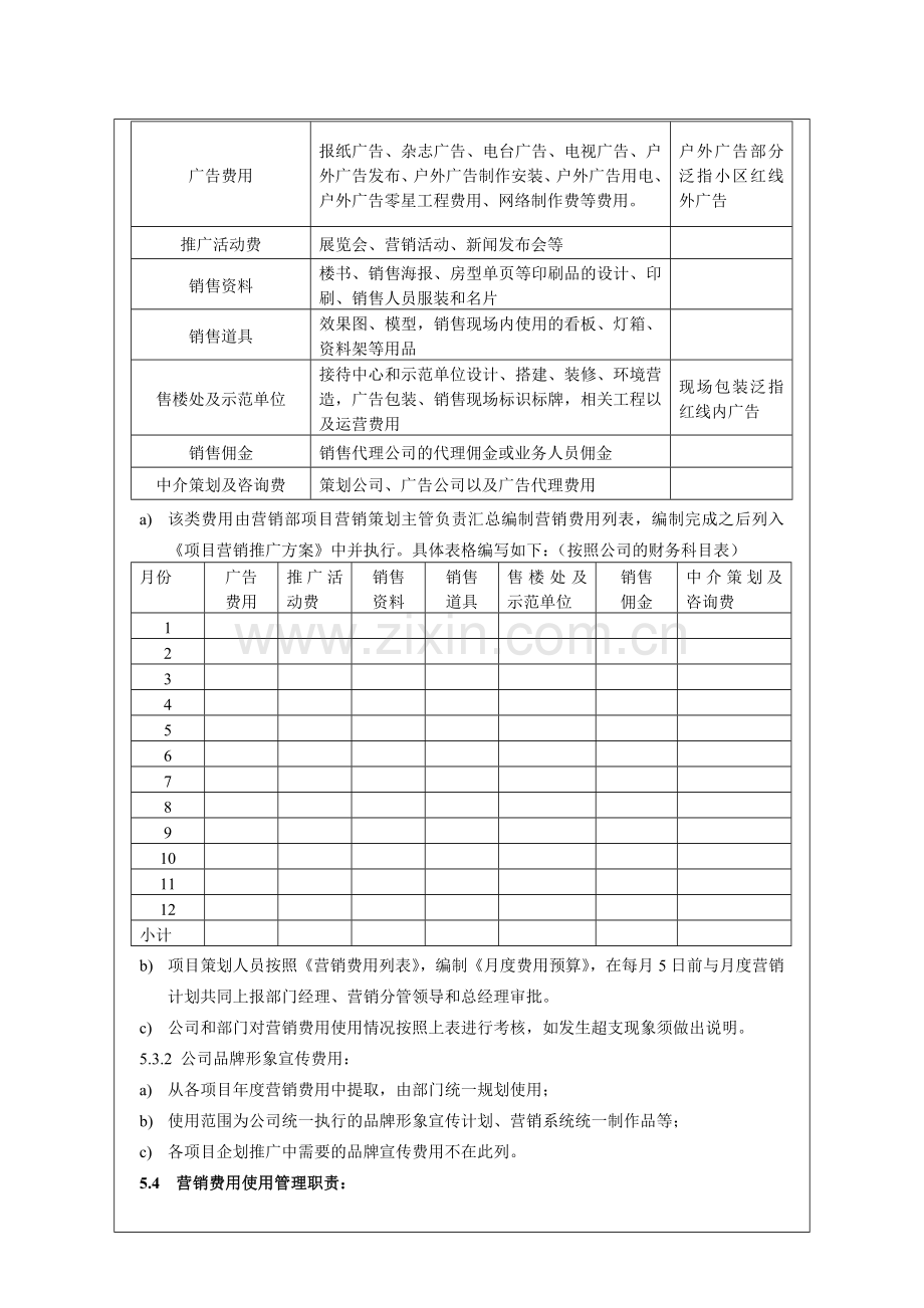 地产公司-营销费用管理作业指引(城市公司)模版.doc_第3页