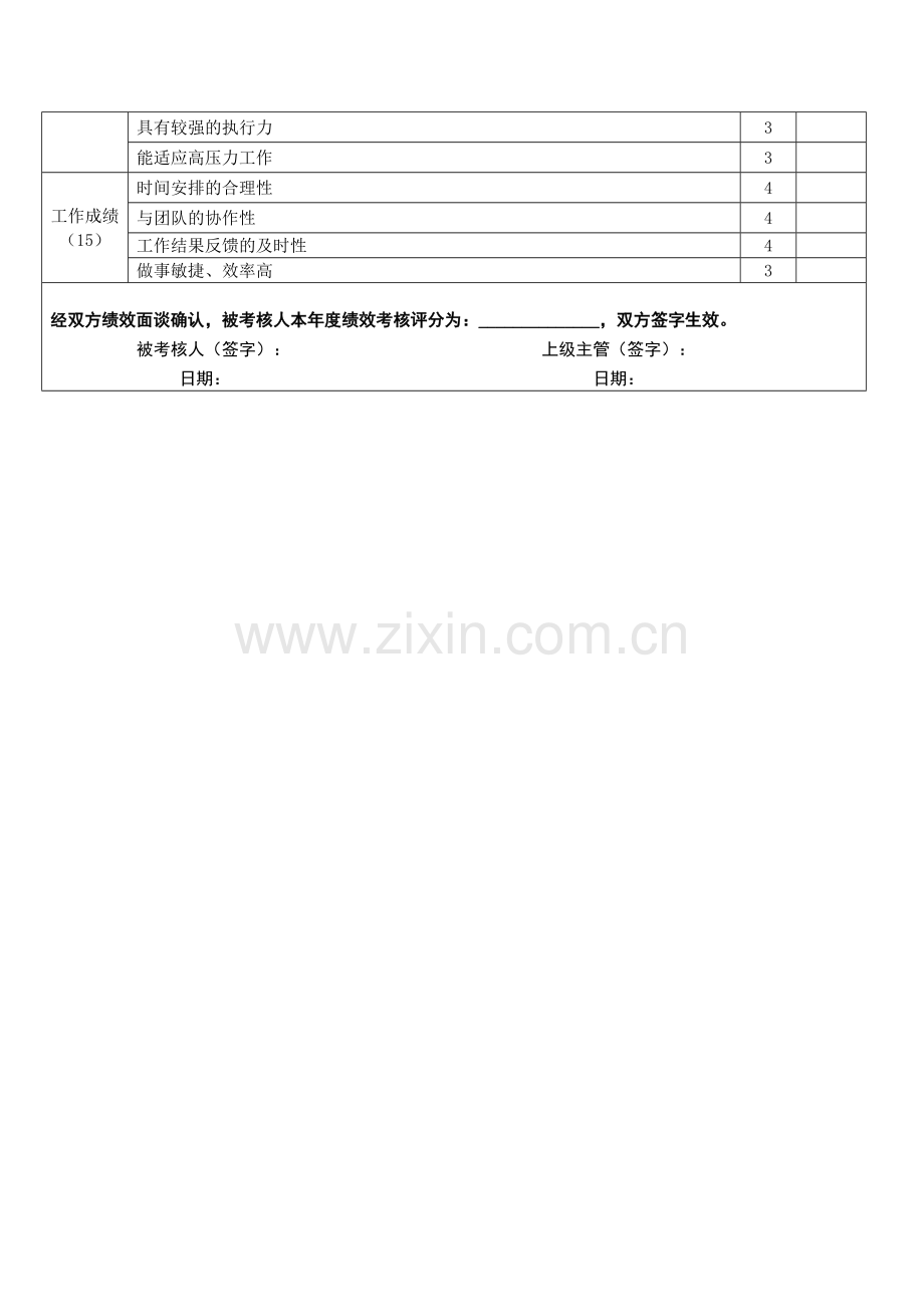 内勤人员绩效考核表模板..doc_第2页