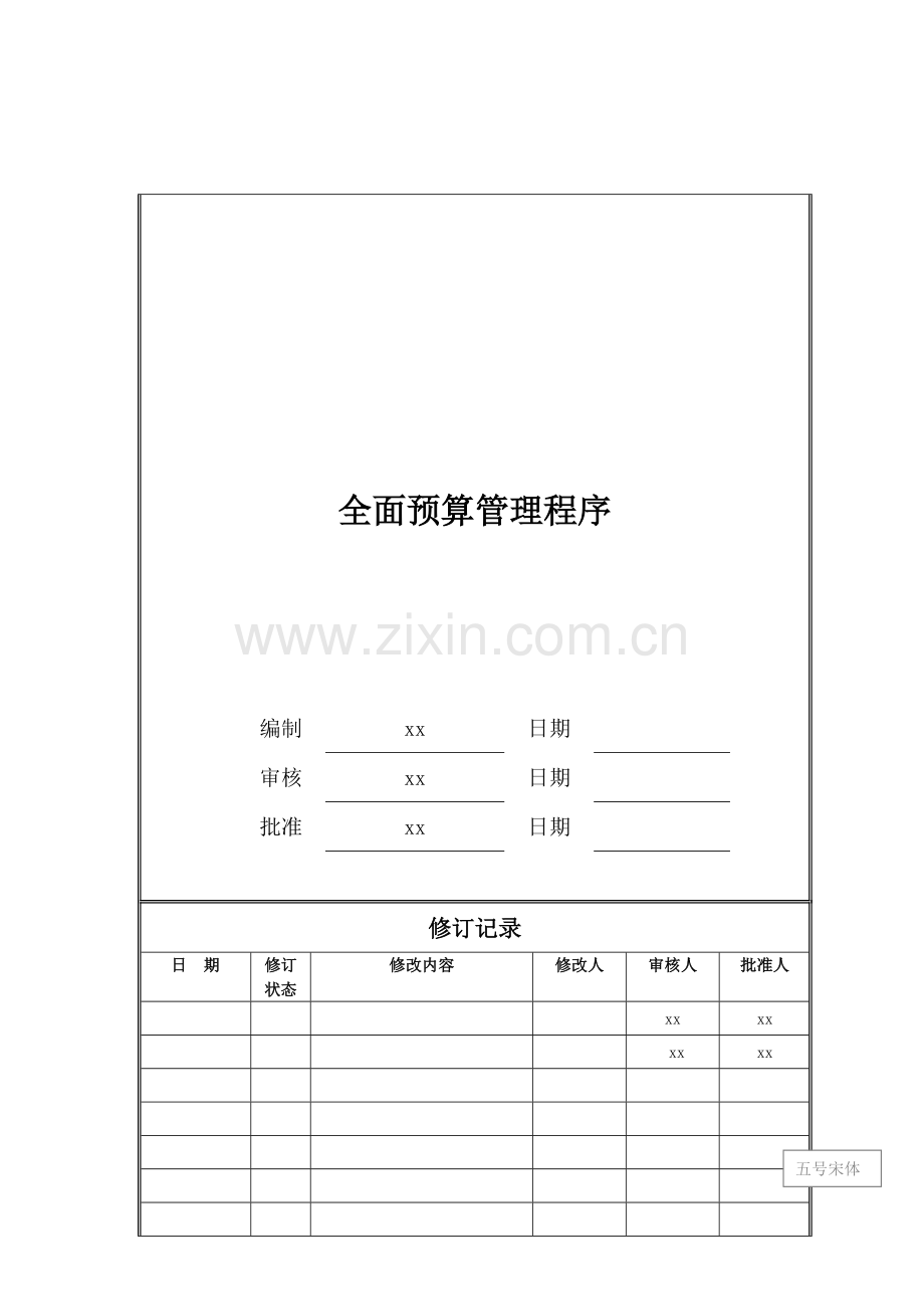 房地产公司全面预算管理程序模版.doc_第1页