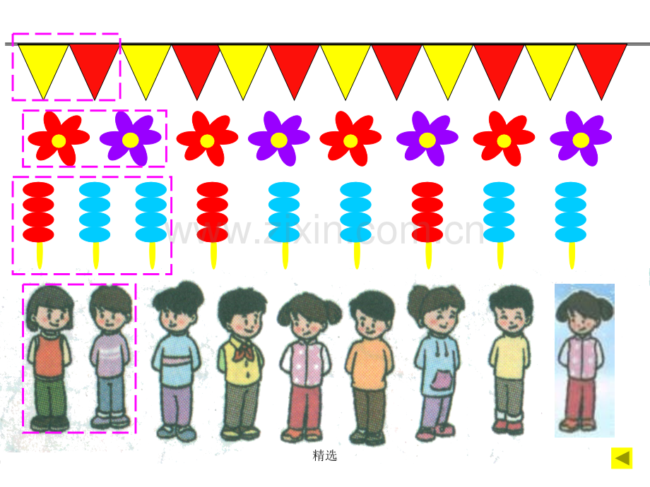 人教版数学一年级下册找规律1-1.ppt_第3页