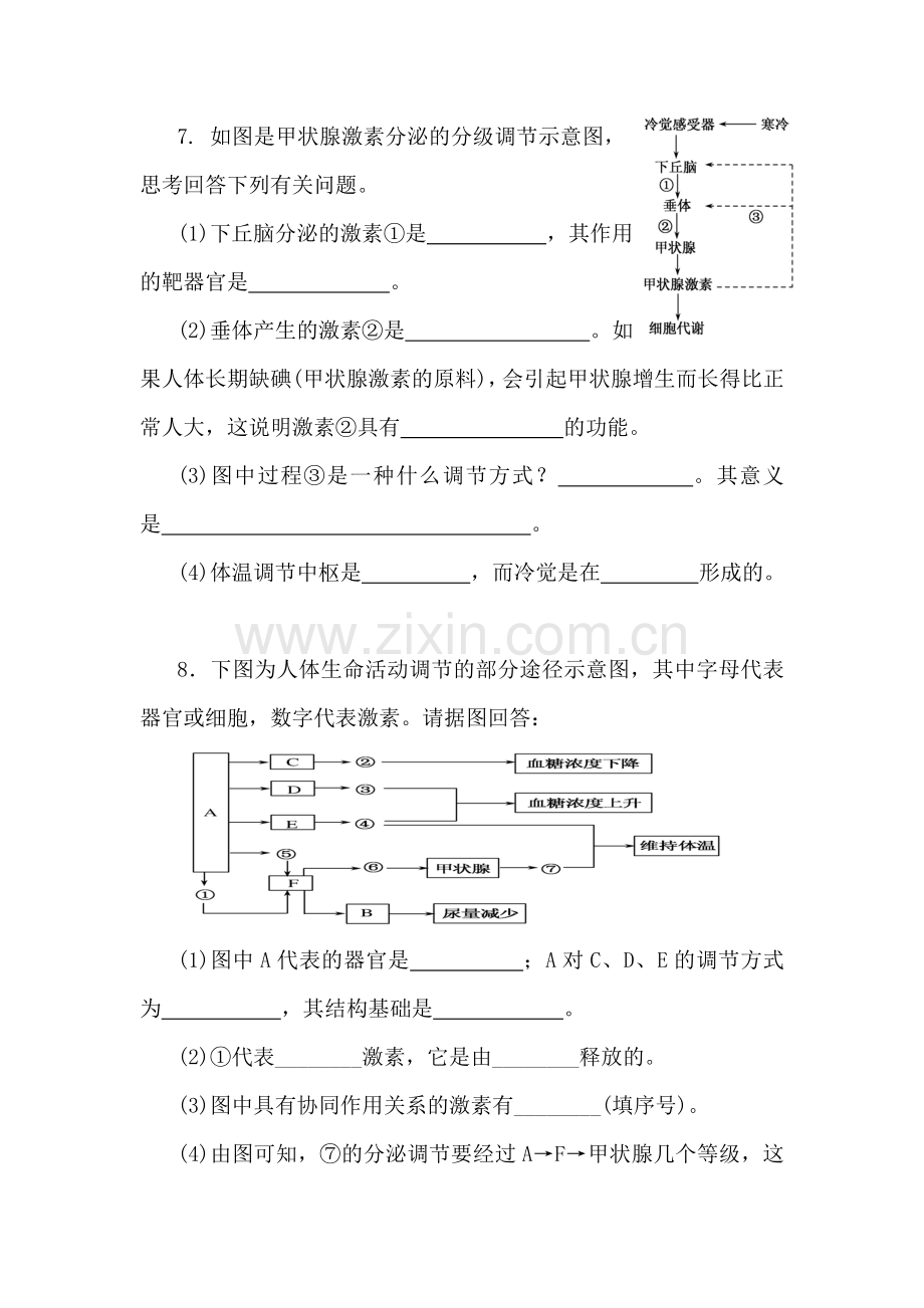 河北省张家口市2015-2016学年高二生物上册寒假作业6.doc_第3页