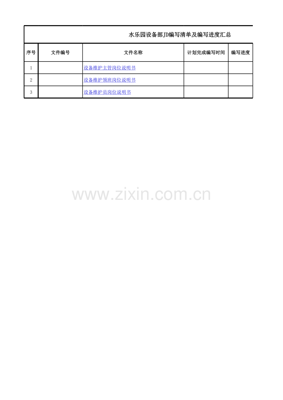 水乐园设备部文件编写总表模版.xls_第3页