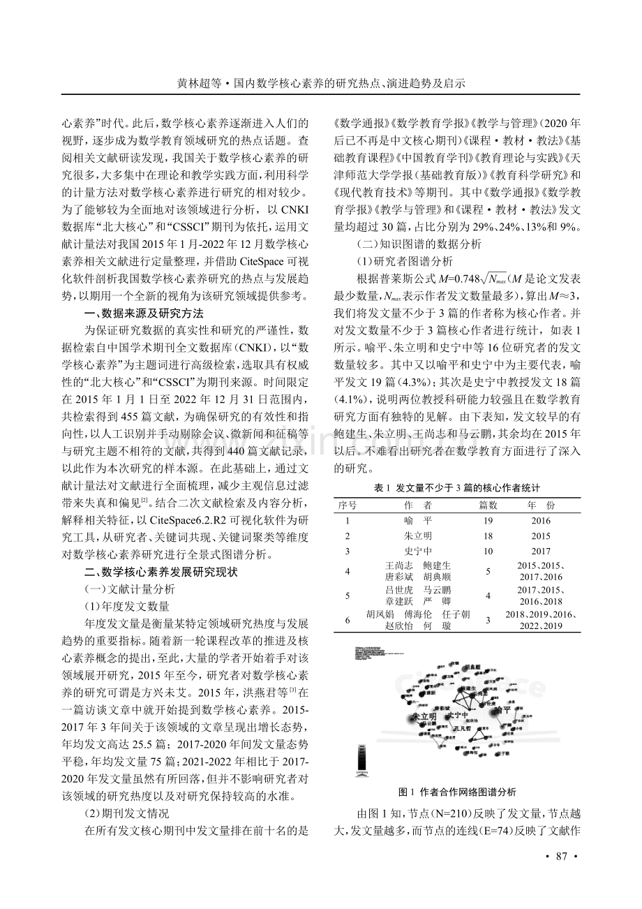 国内数学核心素养的研究热点、演进趋势及启示.pdf_第2页