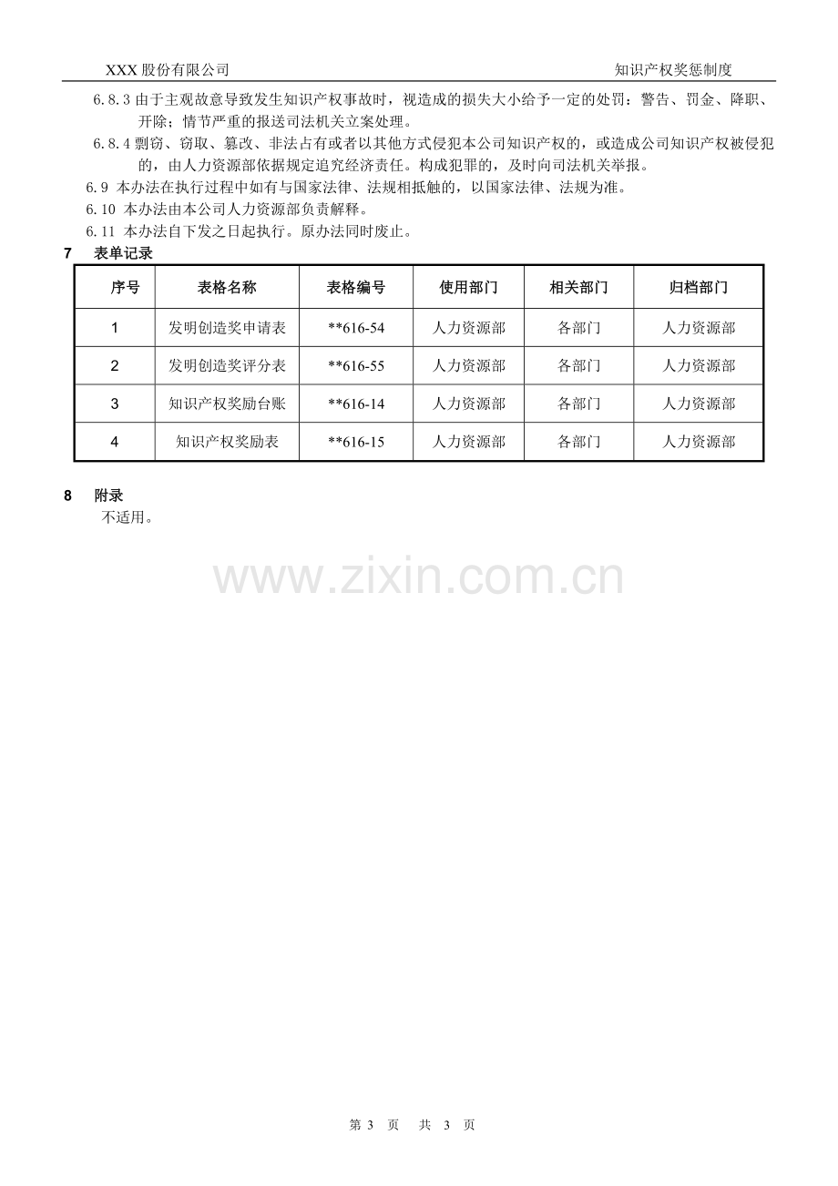 知识产权管理体系认证-06-知识产权奖罚制度.docx_第3页