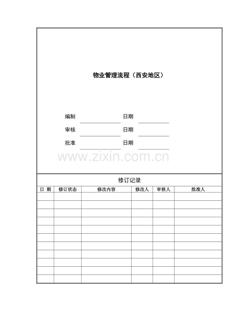 房地产公司物业管理流程(西安地区)模版.docx_第1页