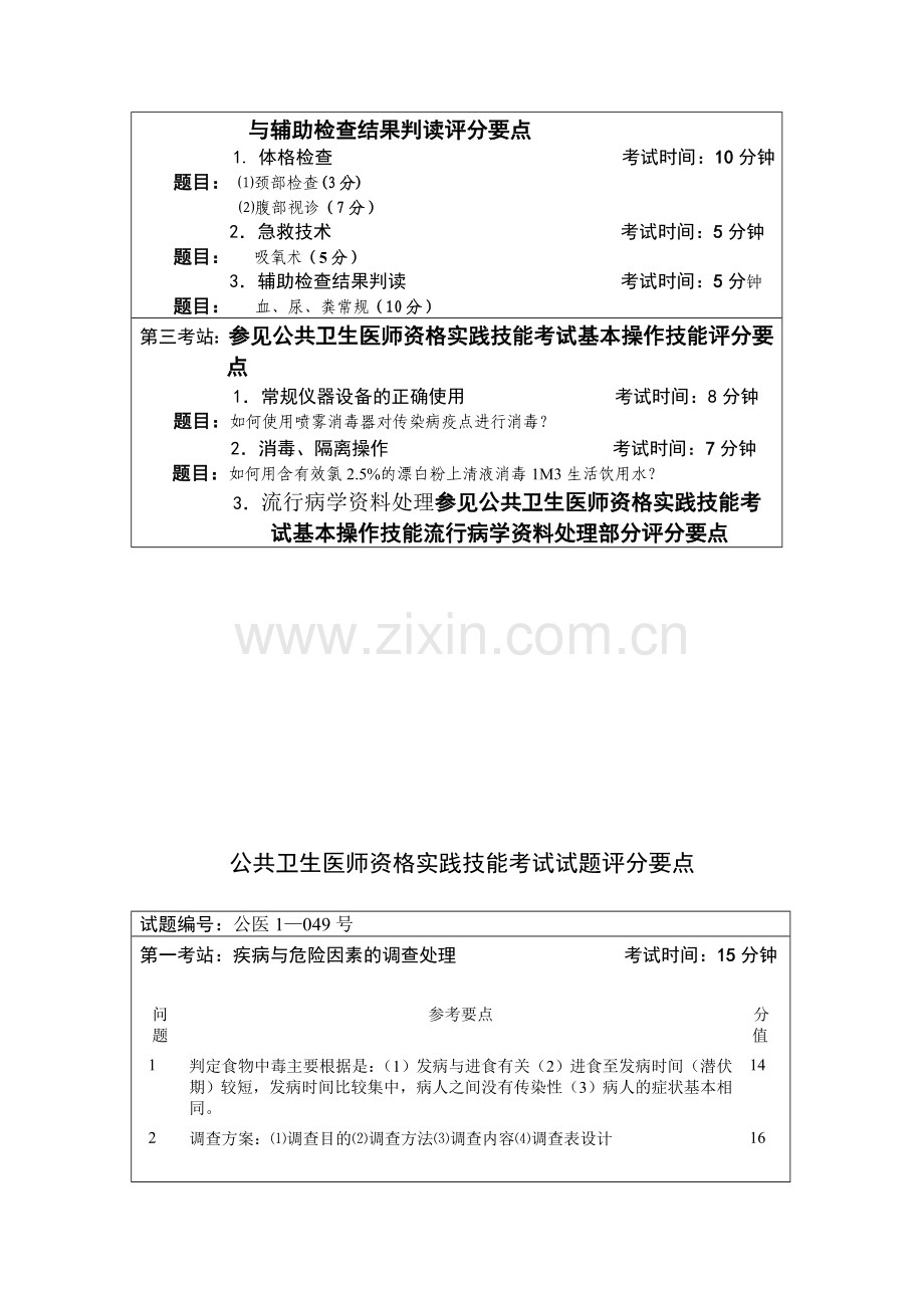 公共卫生医师资格实践技能考试试题评分要点2.doc_第2页