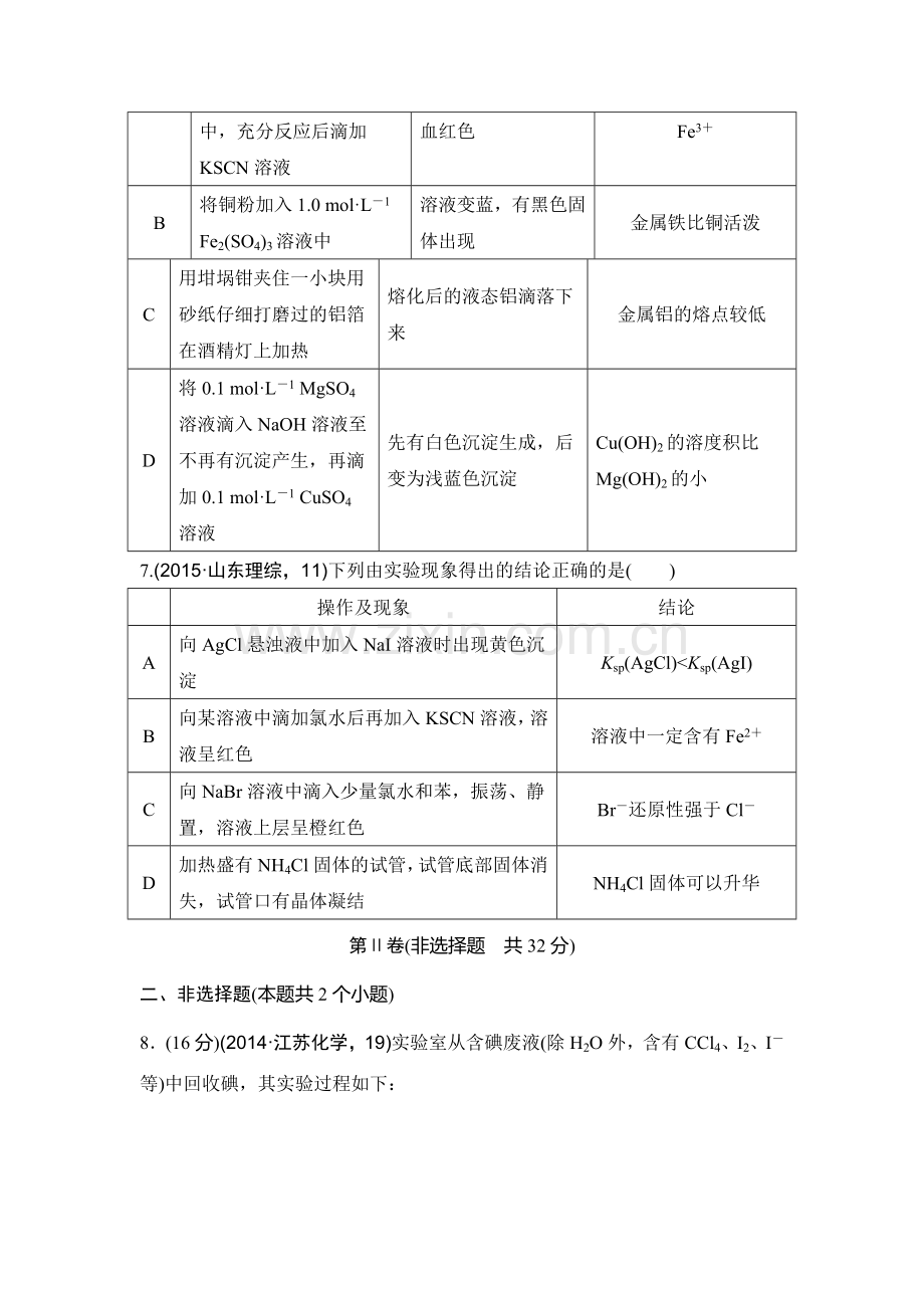 2016年江苏省高考化学知识点复习试题19.doc_第3页